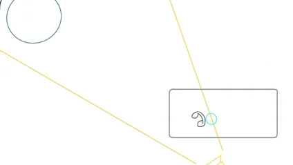 Floor plan of a rendering of headphones in a futuristic setting.