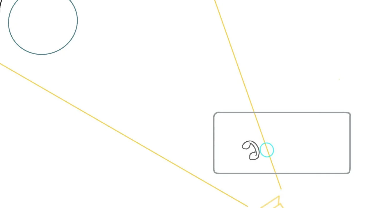 Floor plan of a rendering of headphones in a futuristic setting.