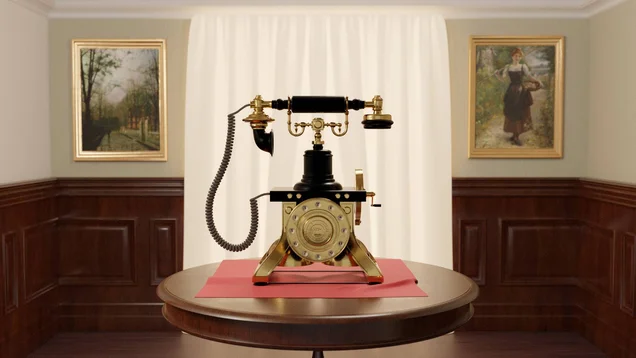 Rendering of a Victorian telephone