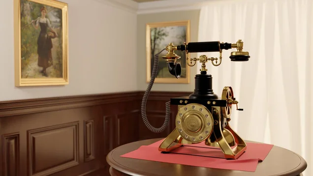 Rendering of a Victorian telephone