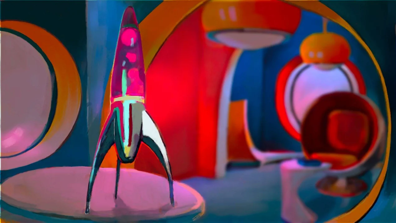 Conceptual render of a rocket-like lava lamp