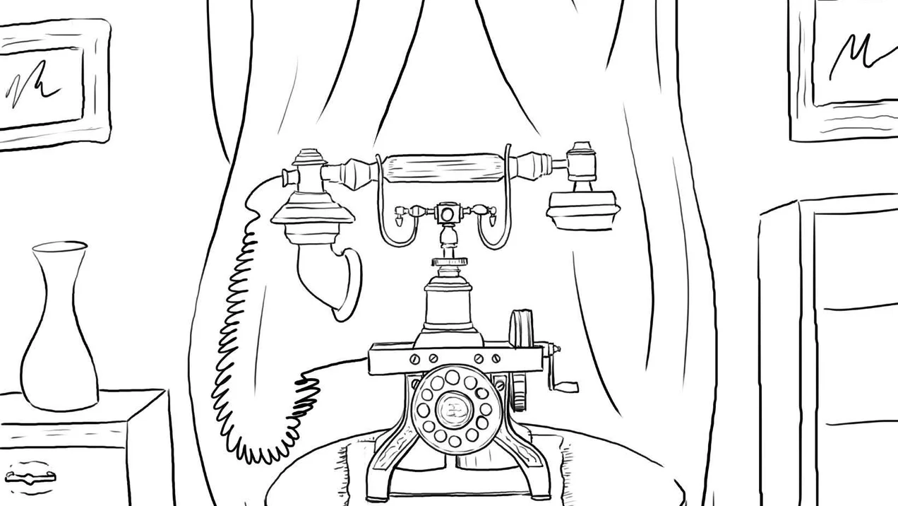 Conceptual rendering of a Victorian telephone