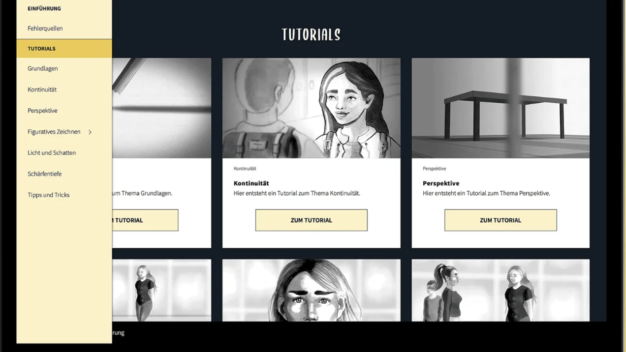Self-study modules on the topic of storyboarding