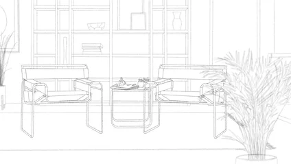 Sketch of a CGI rendering of a Wassily Chair