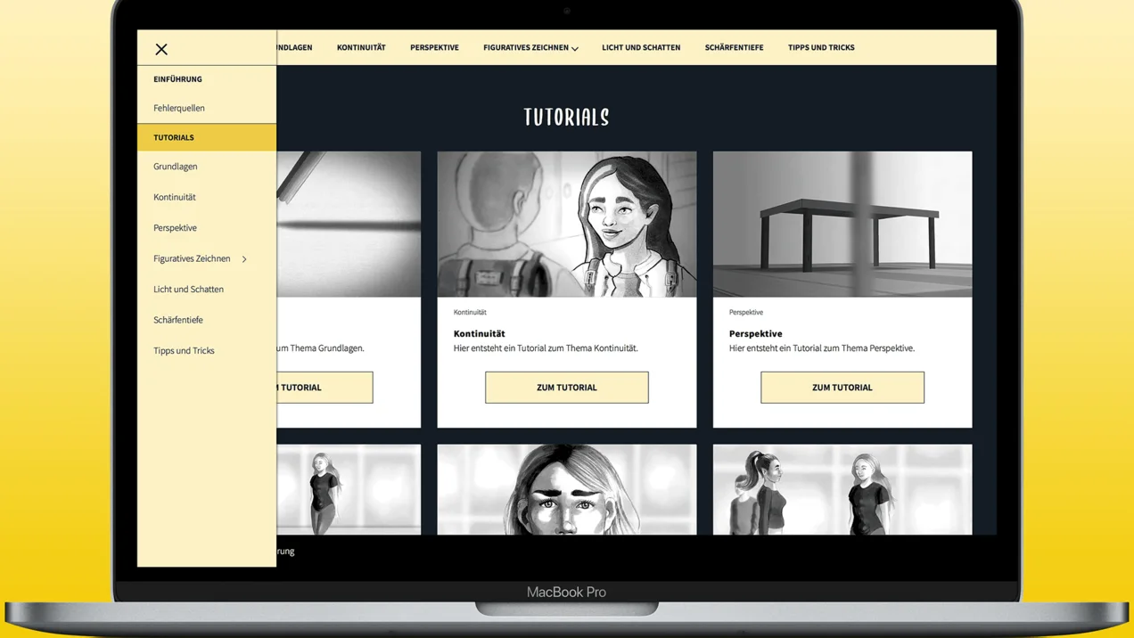 Self-study modules on the topic of storyboarding